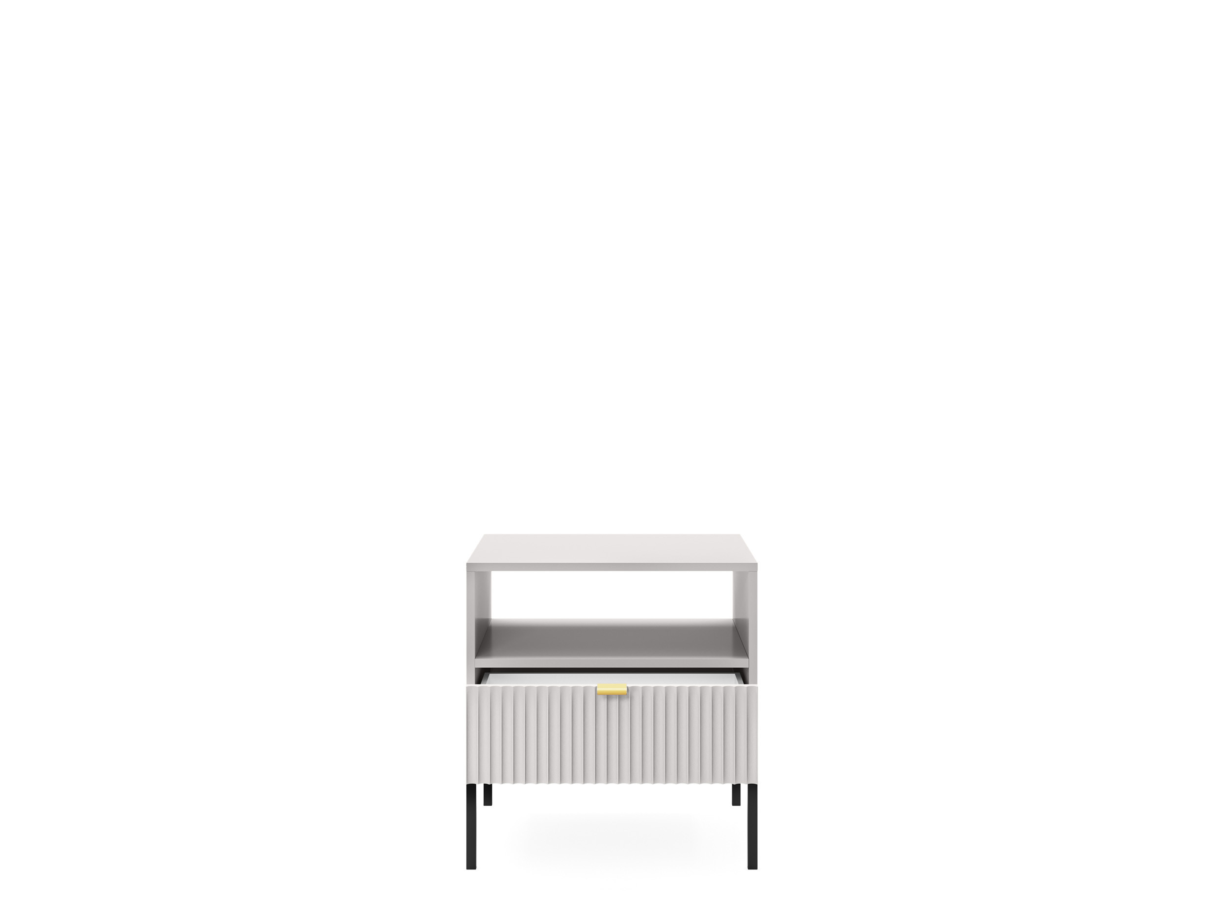 Szafka nocna stolik nocny LINEA 54cm do sypialni szara czarny stelaż