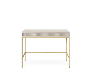 Toaletka biurko do makijażu LINEA 104 cm do sypialni kaszmir złoty stelaż
