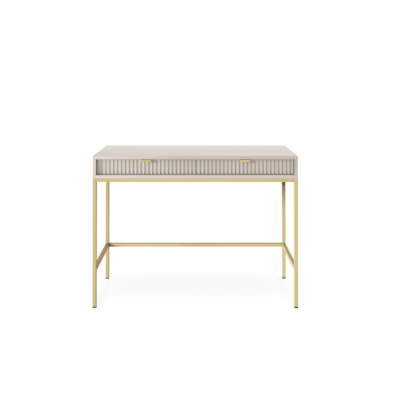 Toaletka biurko do makijażu LINEA 104 cm do sypialni kaszmir złoty stelaż