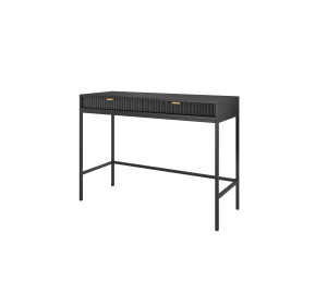 Toaletka biurko do makijażu LINEA 104 cm do sypialni czarna czarny stelaż