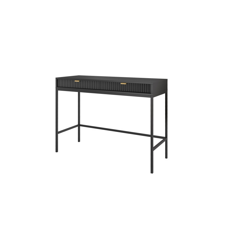 Toaletka biurko do makijażu LINEA 104 cm do sypialni czarna czarny stelaż Toaletka biurko do makijażu LINEA 104 cm do sypialni czarna czarny stelaż