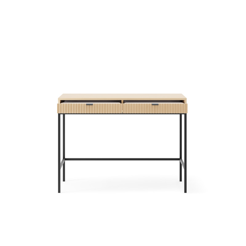 Toaletka biurko do makijażu LINEA 104 cm do sypialni dąb czarny stelaż