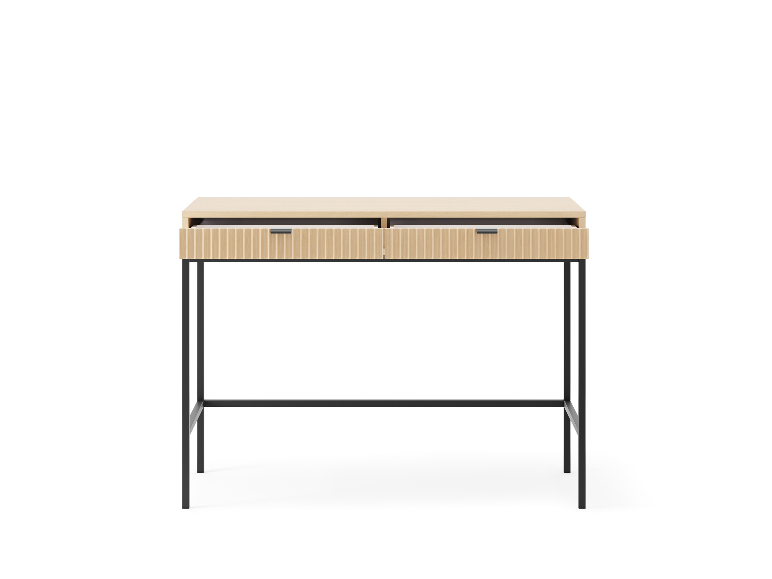 Toaletka biurko do makijażu LINEA 104 cm do sypialni dąb czarny stelaż