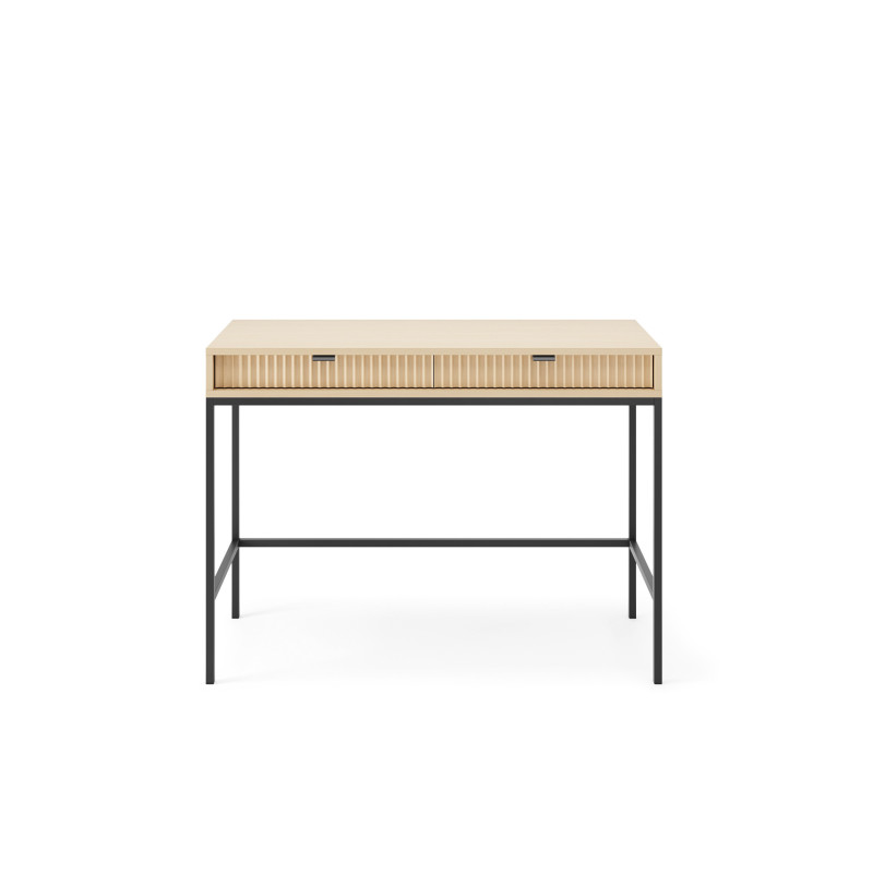 Toaletka biurko do makijażu LINEA 104 cm do sypialni dąb czarny stelaż