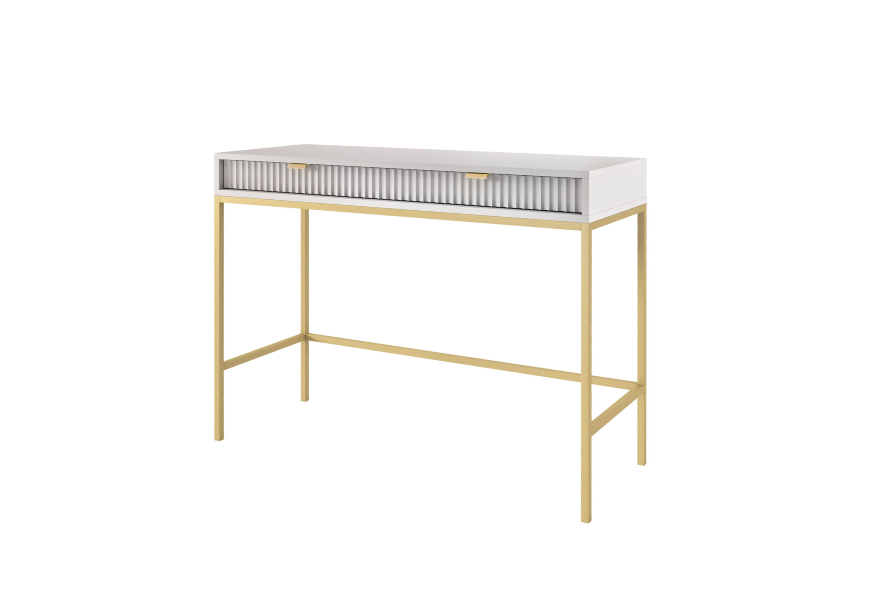 Toaletka biurko do makijażu LINEA 104 cm do sypialni szara złoty stelaż Toaletka biurko do makijażu LINEA 104 cm do sypialni szara złoty stelaż