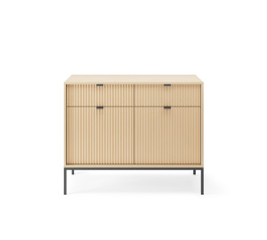 Komoda Linea 104 cm do salonu sypialni dąb czarny stelaż