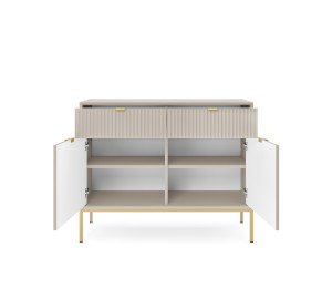 Komoda Linea 104 cm do salonu sypialni kaszmir złoty stelaż
