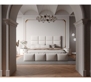Łóżko tapicerowane NUVELLO z pojemnikiem na pościel 120x200 cm beżowe Magic Velvet 2201
