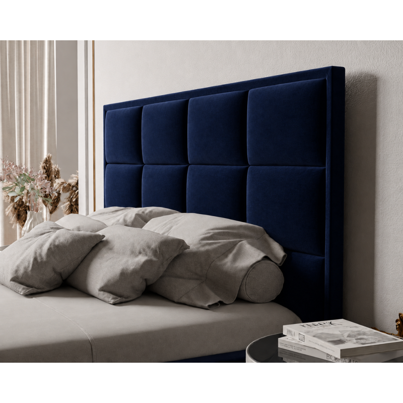 Łóżko tapicerowane NUVELLO z pojemnikiem na pościel 180x200 cm granatowe Magic Velvet 2216 Łóżko tapicerowane NUVELLO z pojemnikiem na pościel 180x200 cm granatowe Magic Velvet 2216