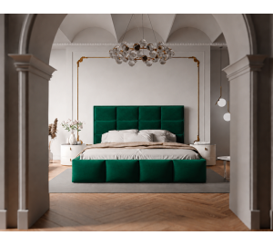 Łóżko tapicerowane NUVELLO z pojemnikiem na pościel 180x200 cm butelkowa zieleń Magic Velvet 2225 Łóżko tapicerowane NUVELLO z pojemnikiem na pościel 180x200 cm butelkowa zieleń Magic Velvet 2225